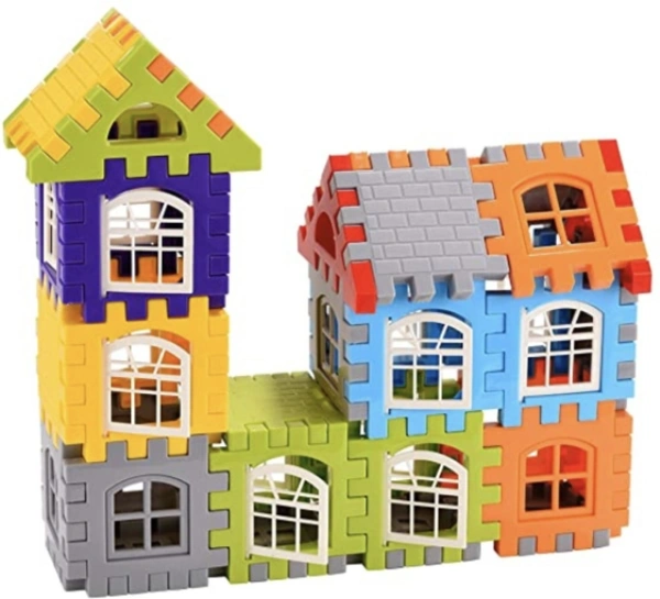 kipa (Made in India) Building Blocks Game Set - 72 pcs + 30 Windows, Multicolour